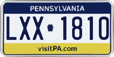 PA license plate LXX1810