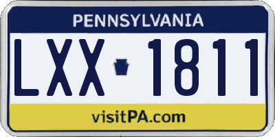 PA license plate LXX1811