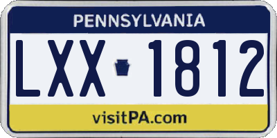 PA license plate LXX1812