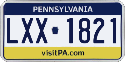 PA license plate LXX1821