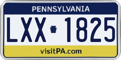 PA license plate LXX1825