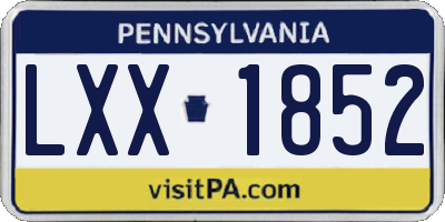 PA license plate LXX1852