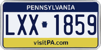 PA license plate LXX1859