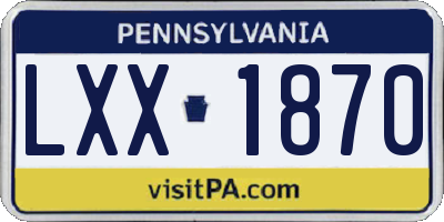 PA license plate LXX1870
