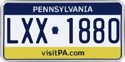 PA license plate LXX1880