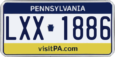 PA license plate LXX1886