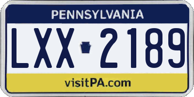 PA license plate LXX2189