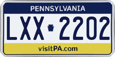 PA license plate LXX2202