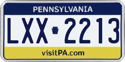 PA license plate LXX2213