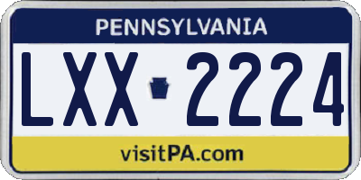 PA license plate LXX2224
