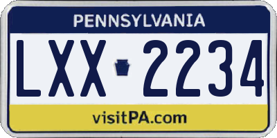 PA license plate LXX2234