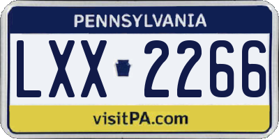 PA license plate LXX2266