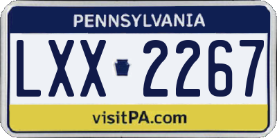 PA license plate LXX2267