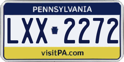 PA license plate LXX2272