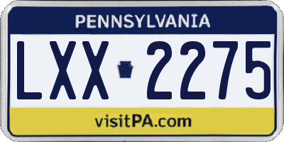 PA license plate LXX2275