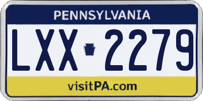 PA license plate LXX2279