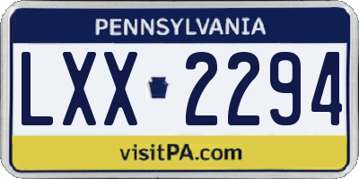 PA license plate LXX2294