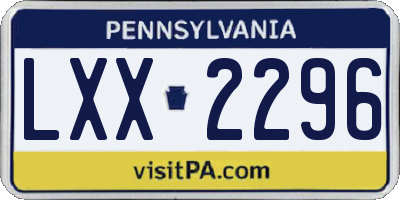 PA license plate LXX2296