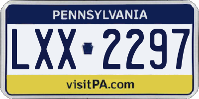 PA license plate LXX2297
