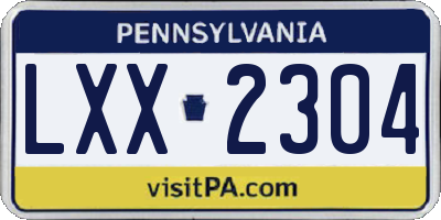 PA license plate LXX2304