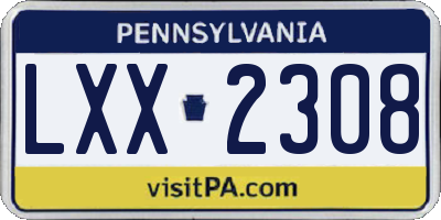 PA license plate LXX2308