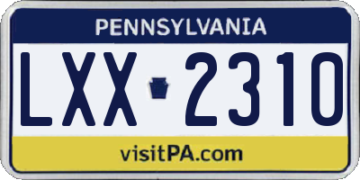 PA license plate LXX2310