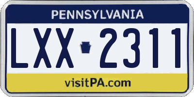PA license plate LXX2311