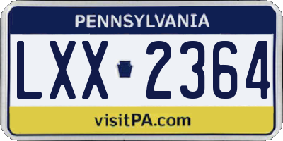 PA license plate LXX2364