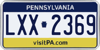 PA license plate LXX2369