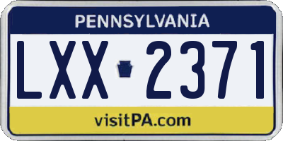 PA license plate LXX2371
