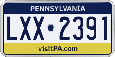 PA license plate LXX2391