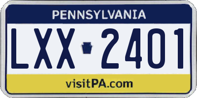 PA license plate LXX2401