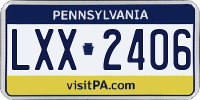 PA license plate LXX2406