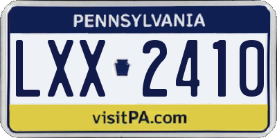 PA license plate LXX2410