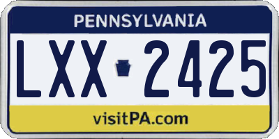 PA license plate LXX2425