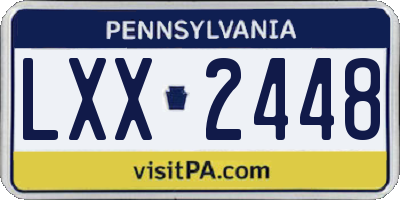 PA license plate LXX2448