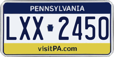 PA license plate LXX2450