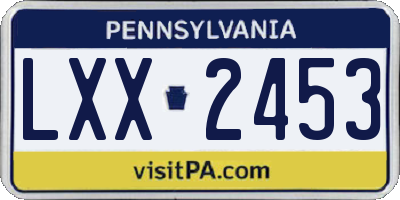 PA license plate LXX2453