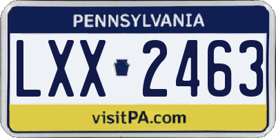 PA license plate LXX2463