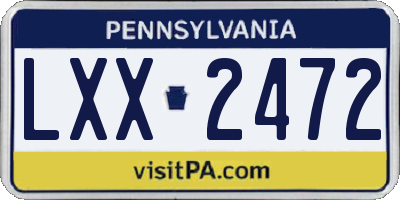 PA license plate LXX2472