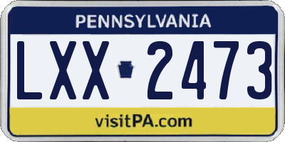 PA license plate LXX2473