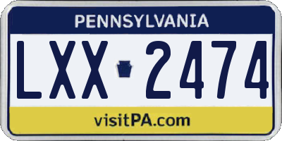 PA license plate LXX2474
