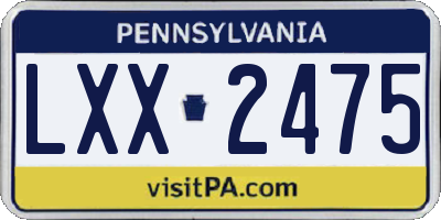 PA license plate LXX2475