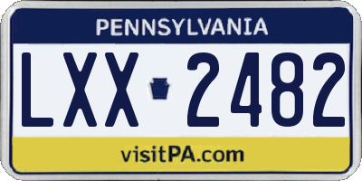 PA license plate LXX2482