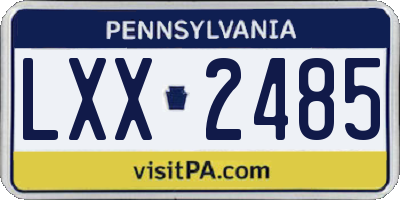 PA license plate LXX2485