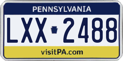 PA license plate LXX2488