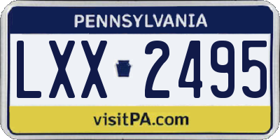 PA license plate LXX2495