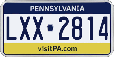PA license plate LXX2814