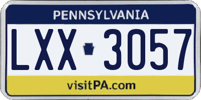 PA license plate LXX3057
