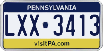 PA license plate LXX3413